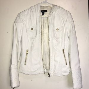 White Faux Leather Jacket